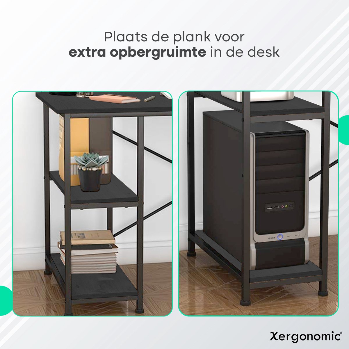 Xergonomic Hoekhoekbureau Zwart