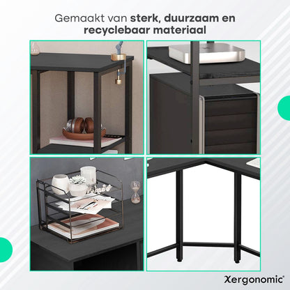 Xergonomic Hoekhoekbureau Zwart