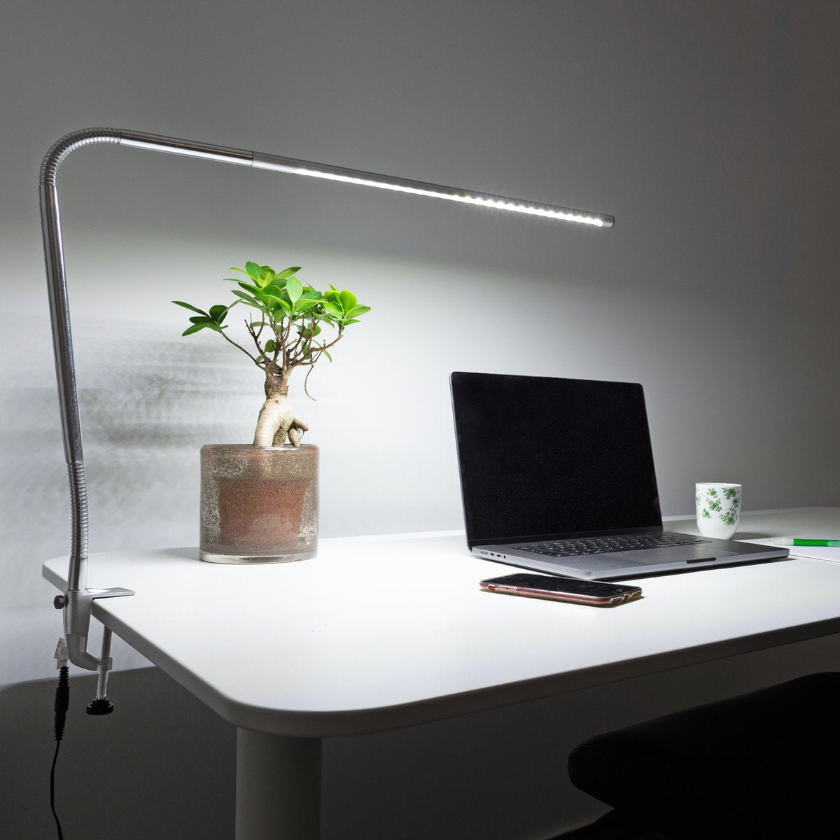 Realight LED Bureaulamp met klem Zilver