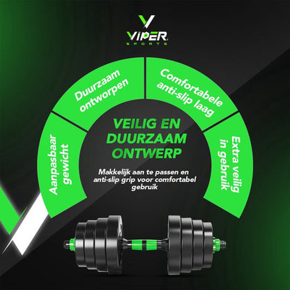 Viper Sports Ensemble d'haltères réglables jusqu'à 30 kg