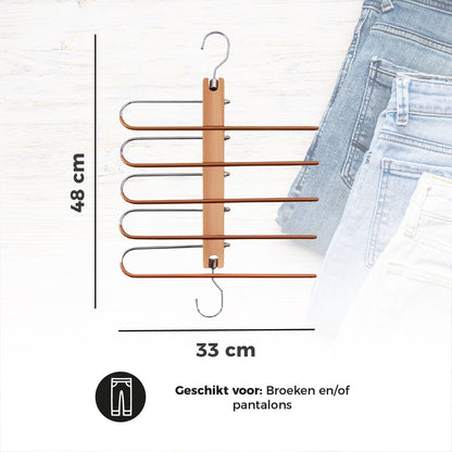 Eleganca Luxury wooden trouser hanger 5in1