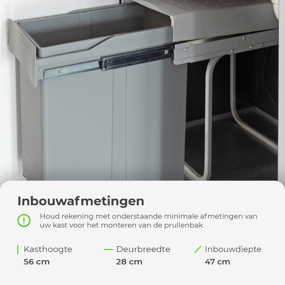 Eleganca Inbouw prullenbak 40 Liter