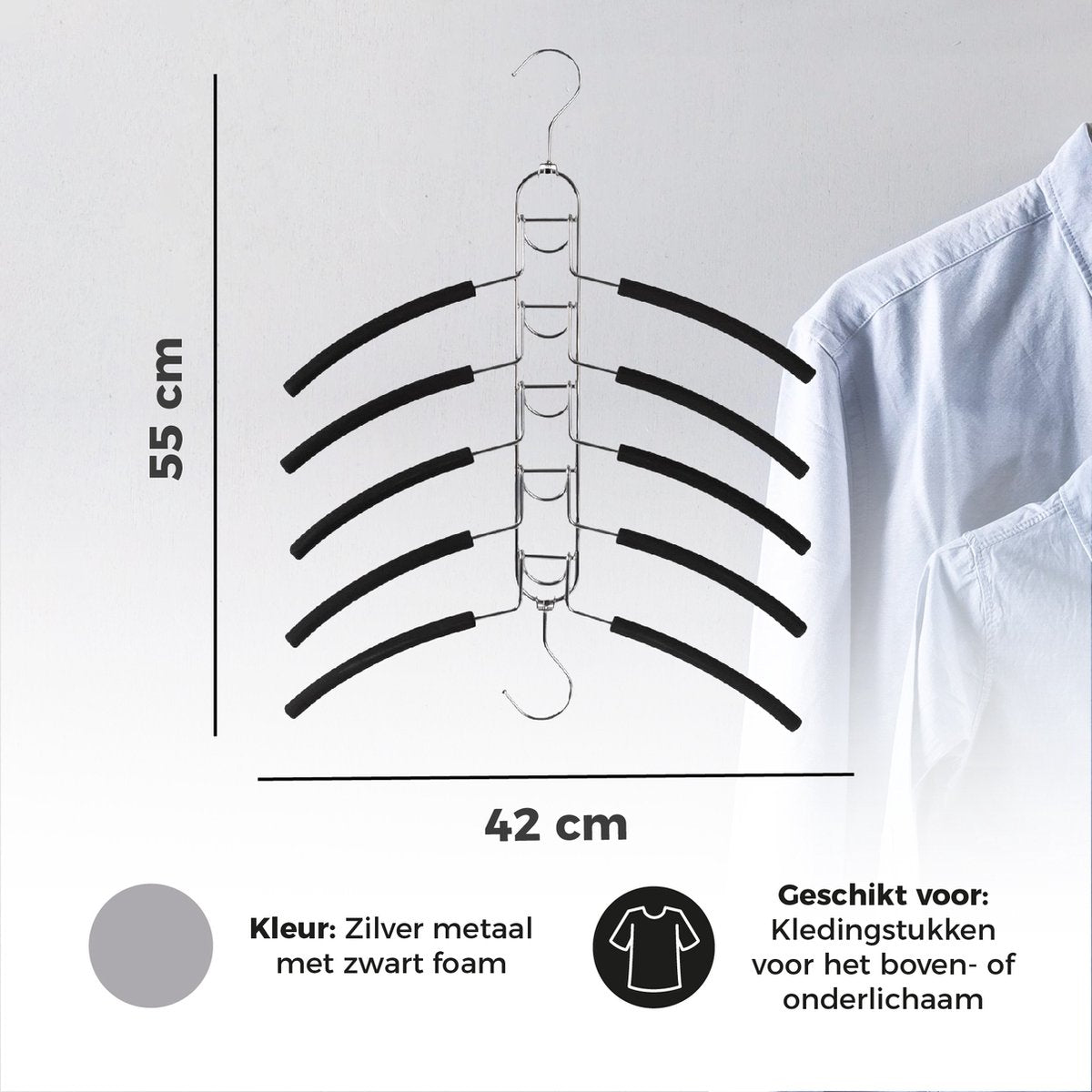 Eleganca Luxe multifunctionele kledinghanger 5in1