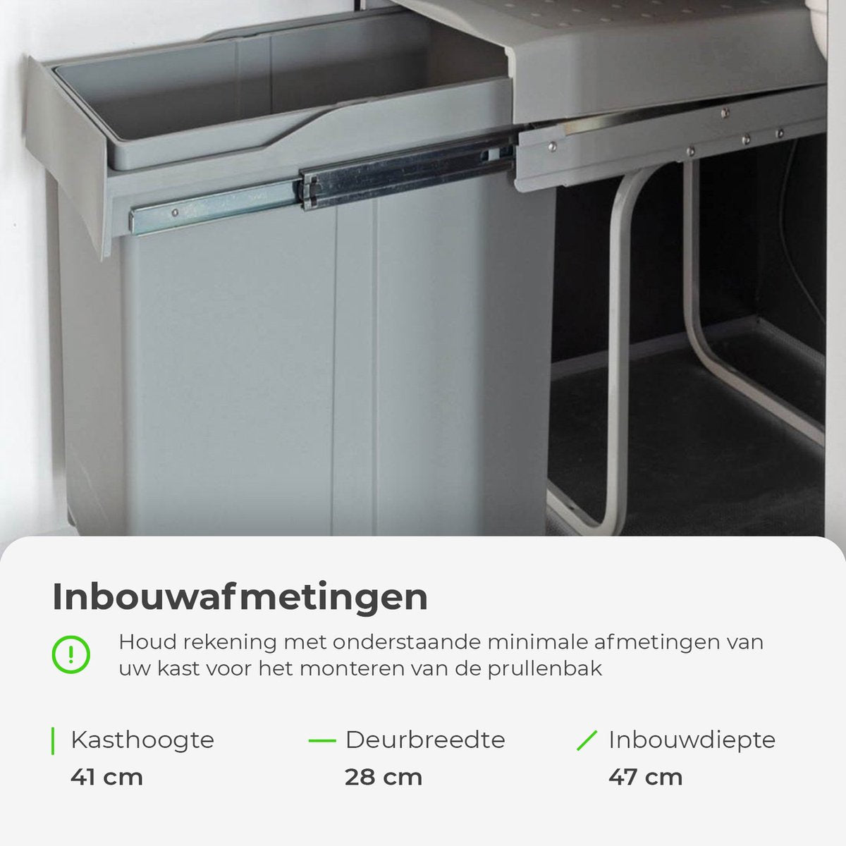 Eleganca Inbouw prullenbak 30 Liter