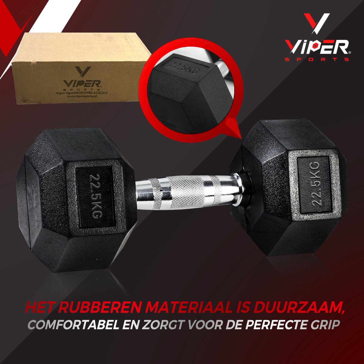 Viper Sports Iron Black 22.5 kg Dumbbell 1 stuk