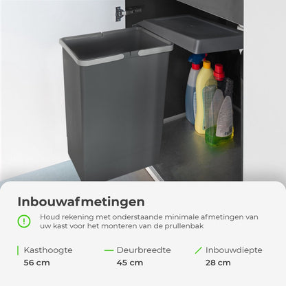 Eleganca Inbouwprullenbak 24 Liter