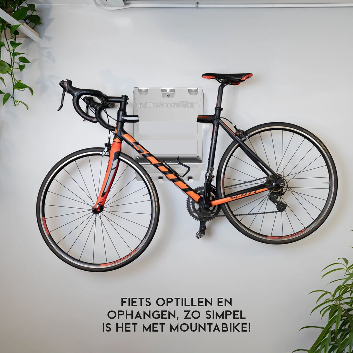 Mountabike WAVE Fiets muurbeugel Inclusief haken voor fiets accessoires Antraciet