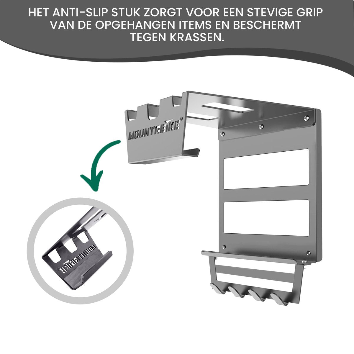 Mountabike WAVE Fiets muurbeugel Inclusief haken voor fiets accessoires Antraciet