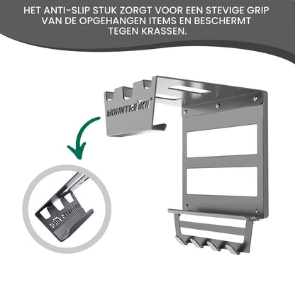 Mountabike WAVE Fiets muurbeugel Inclusief haken voor fiets accessoires Antraciet