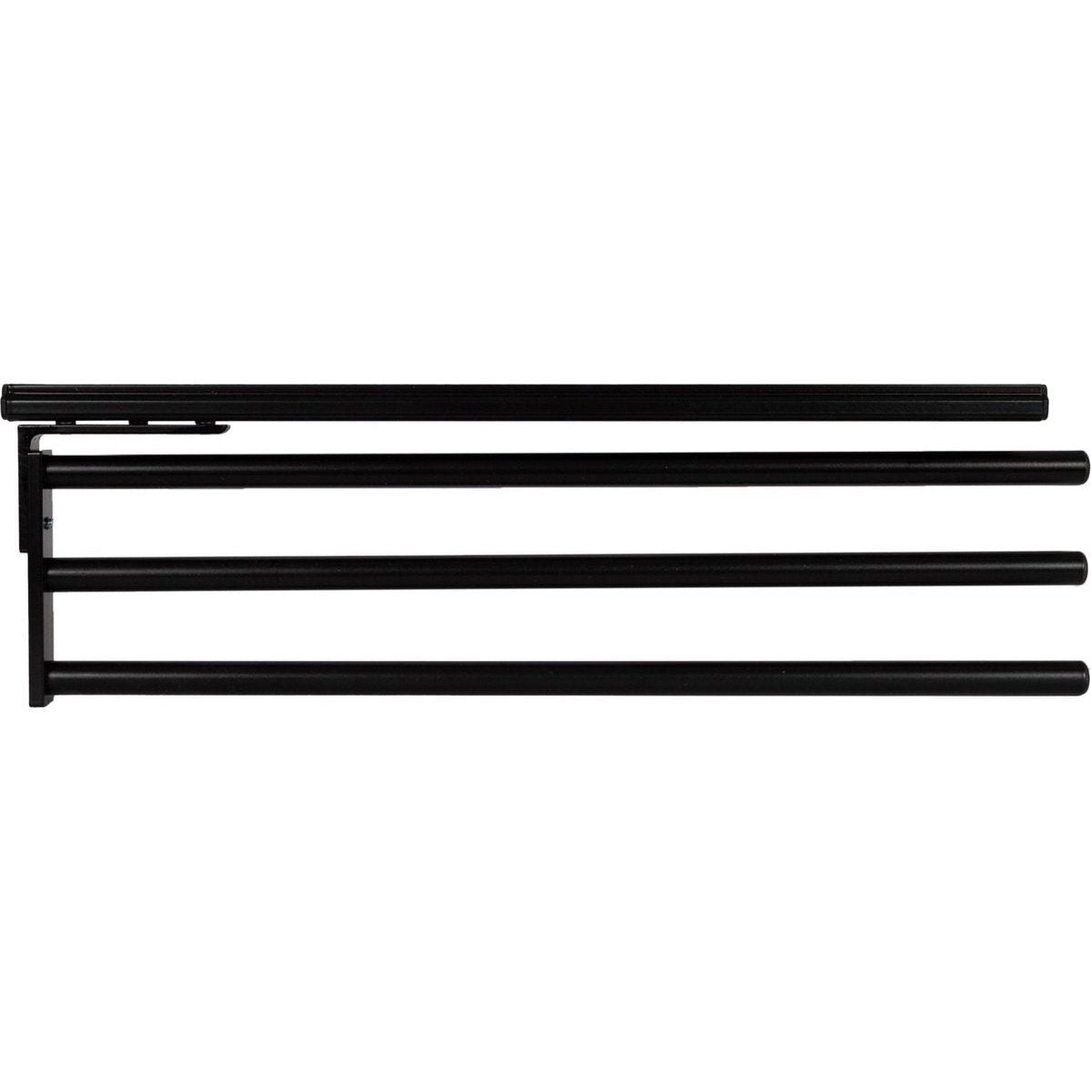 Eleganca Extendable aluminum towel rack 3 arms 46.5cm Black