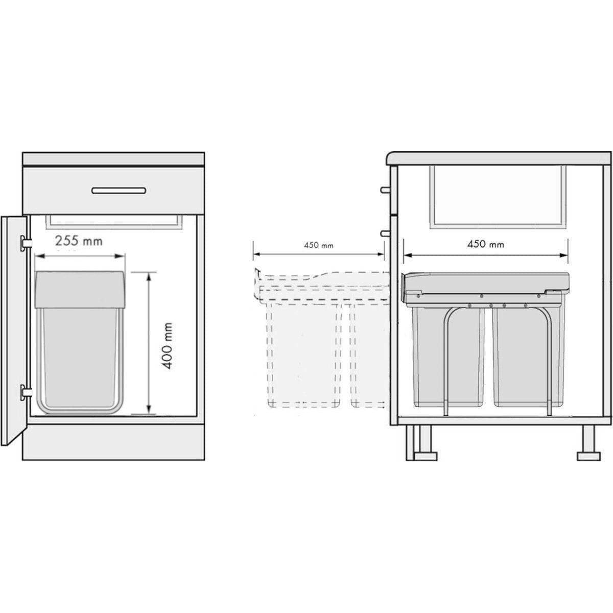 Eleganca Built-in waste bin 30 liters