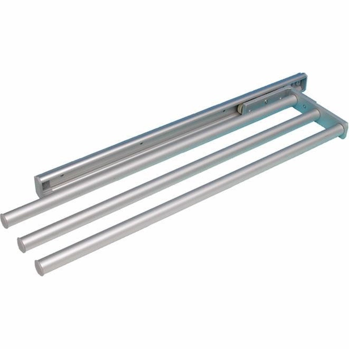 Eleganca Uittrekbaar aluminium handdoekrek 3 armen 44cm Zilver