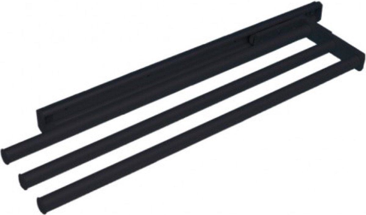 Eleganca Porte-serviettes extensible en aluminium 3 bras 46,5 cm Noir