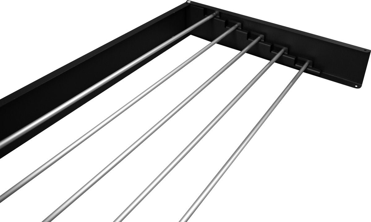 Milano Luxurious Wasrek inklapbaar - Wand wasrek - Wasrek muur - 100cm - Zwart