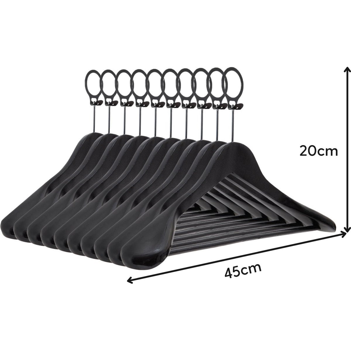 Eleganca Luxury Hotel hangers with anti-theft ring 5 pieces Black