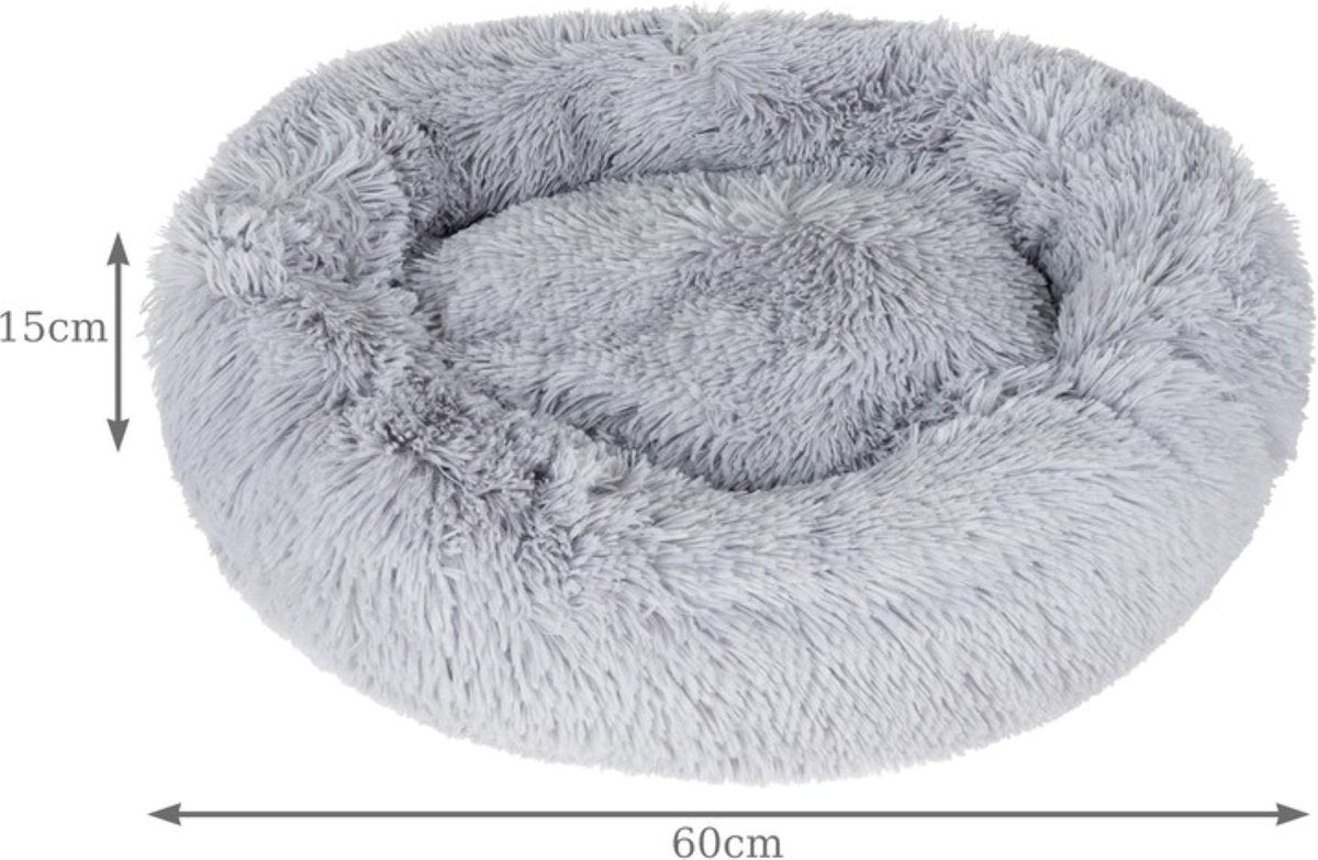 EASTWALL Fluffy cat bed or dog bed 60cm Gray