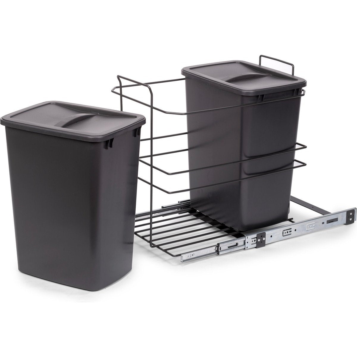 Built-in waste bin 2x35 liters bottom mounting and manually extendable