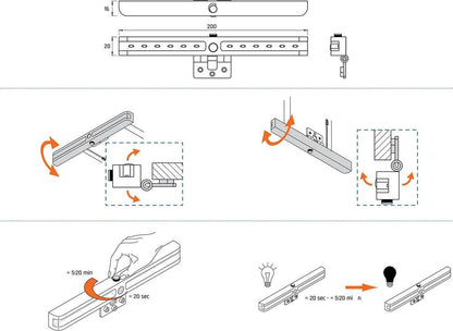 Eleganca LED exit lighting with motion sensor 2 pieces