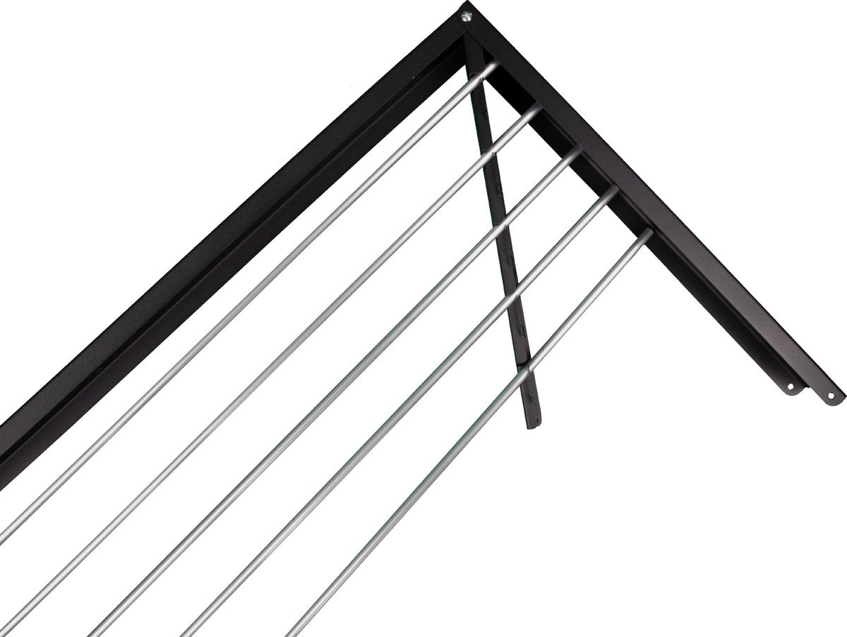 Milano Luxurious Wasrek inklapbaar - Wand wasrek - Wasrek muur - 100cm - Zwart