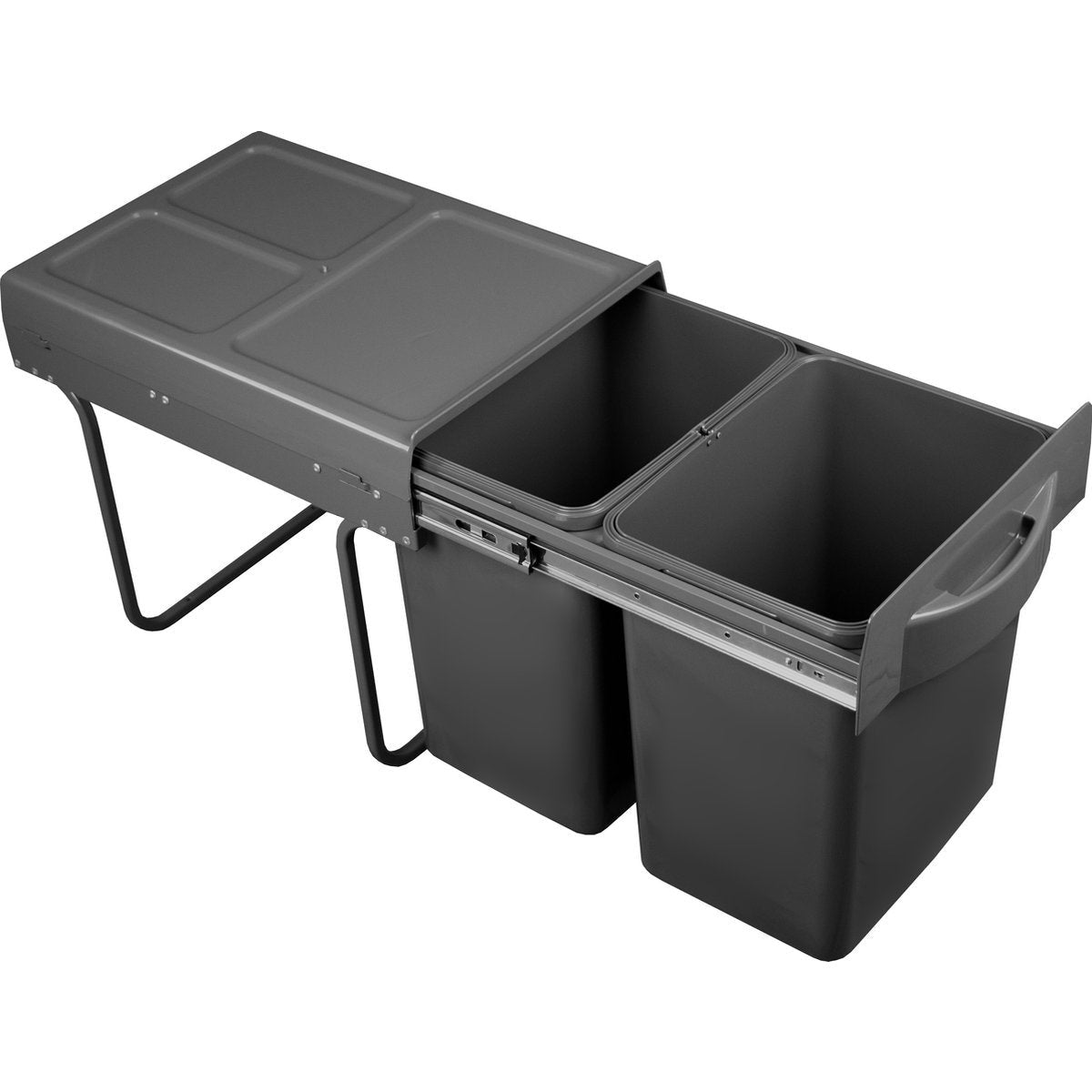 Eleganca Inbouw prullenbak - Inbouw afvalemmer - Inbouw afvalbak - Inbouw vuilnisbak - Prullenbakken afval scheiden - 2x20 Liter