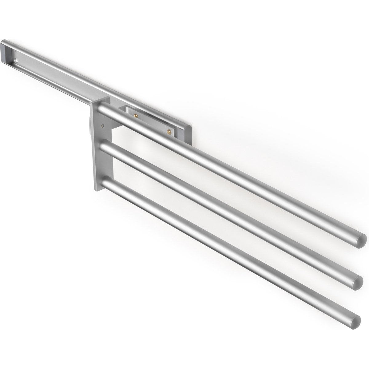 Eleganca Uittrekbaar aluminium handdoekrek 3 armen 44cm Zilver