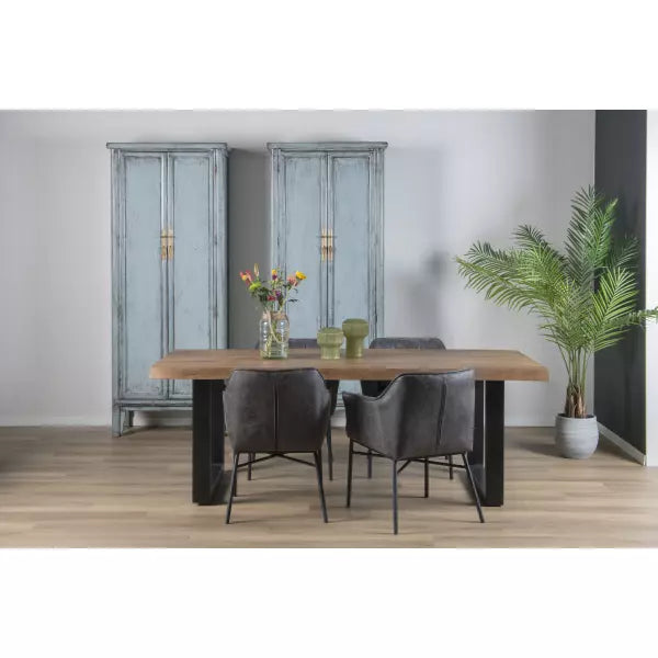 Livingfurn Wandkast Icons Marie Elise - Elmhout - Grijs