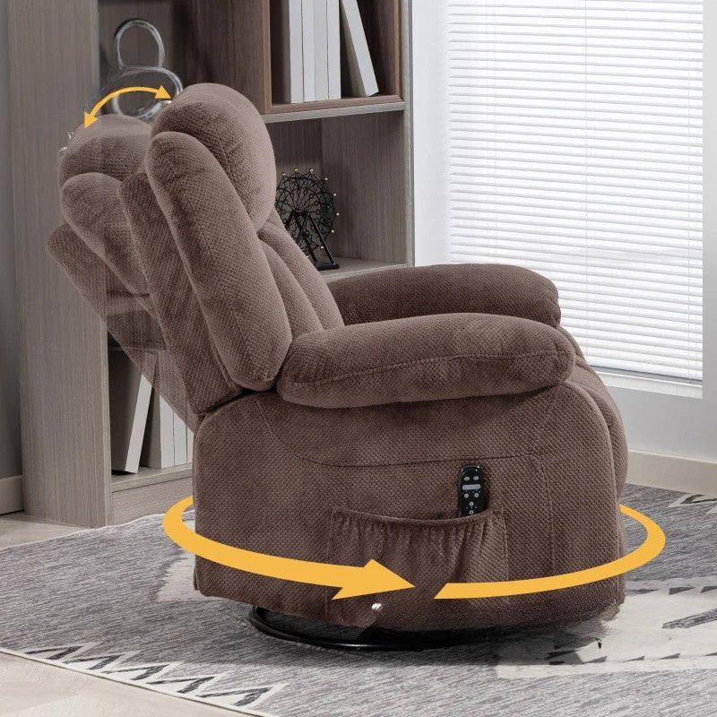 Nancy's Notaresco Massagestoel - Relaxfauteuil - Vibrerende massage - Bruin - Fluweel