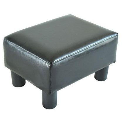 Nancy's New York Footstool - Tabouret - Repose-pieds - Pouf - Simili Cuir - Noir/Blanc - 40 x 30 x 24 cm