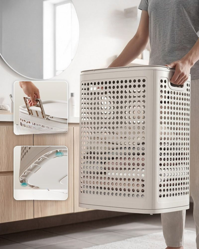 Nancy's Stresa Wasmand - Wasbox - Beige - 75 Liter