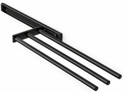 Eleganca Uittrekbaar Handdoekrek – Inbouwafmeting 10,4 x 45 x 14cm – Handdoekhouder uitschuifbaar tot 32cm – Handdoekstang keuken of badkamer – Horizontaal en verticaal te gebruiken – 3 armen – Aluminium – Zwart