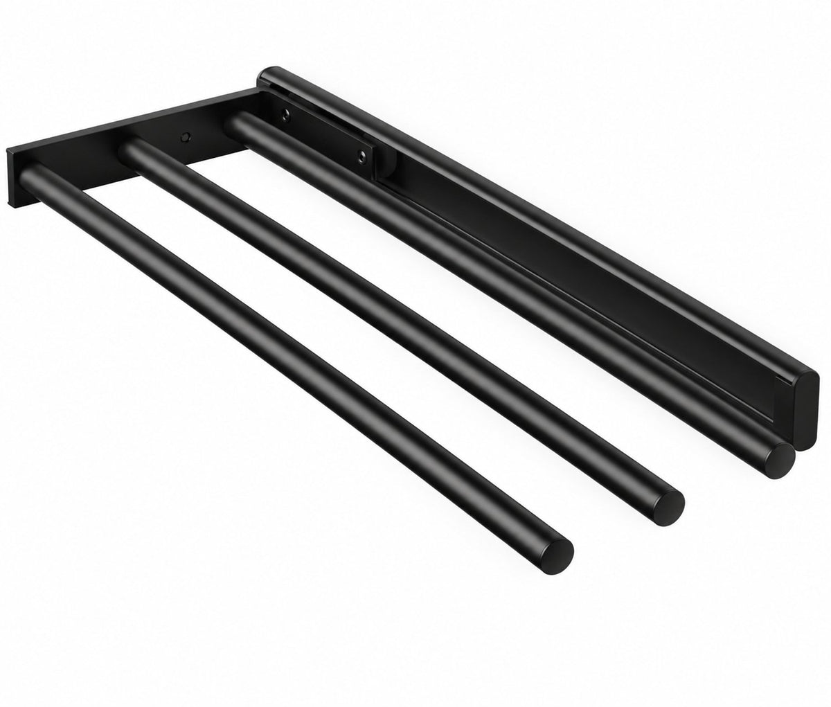 Eleganca Uittrekbaar Handdoekrek – Inbouwafmeting 10,4 x 45 x 14cm – Handdoekhouder uitschuifbaar tot 32cm – Handdoekstang keuken of badkamer – Horizontaal en verticaal te gebruiken – 3 armen – Aluminium – Zwart