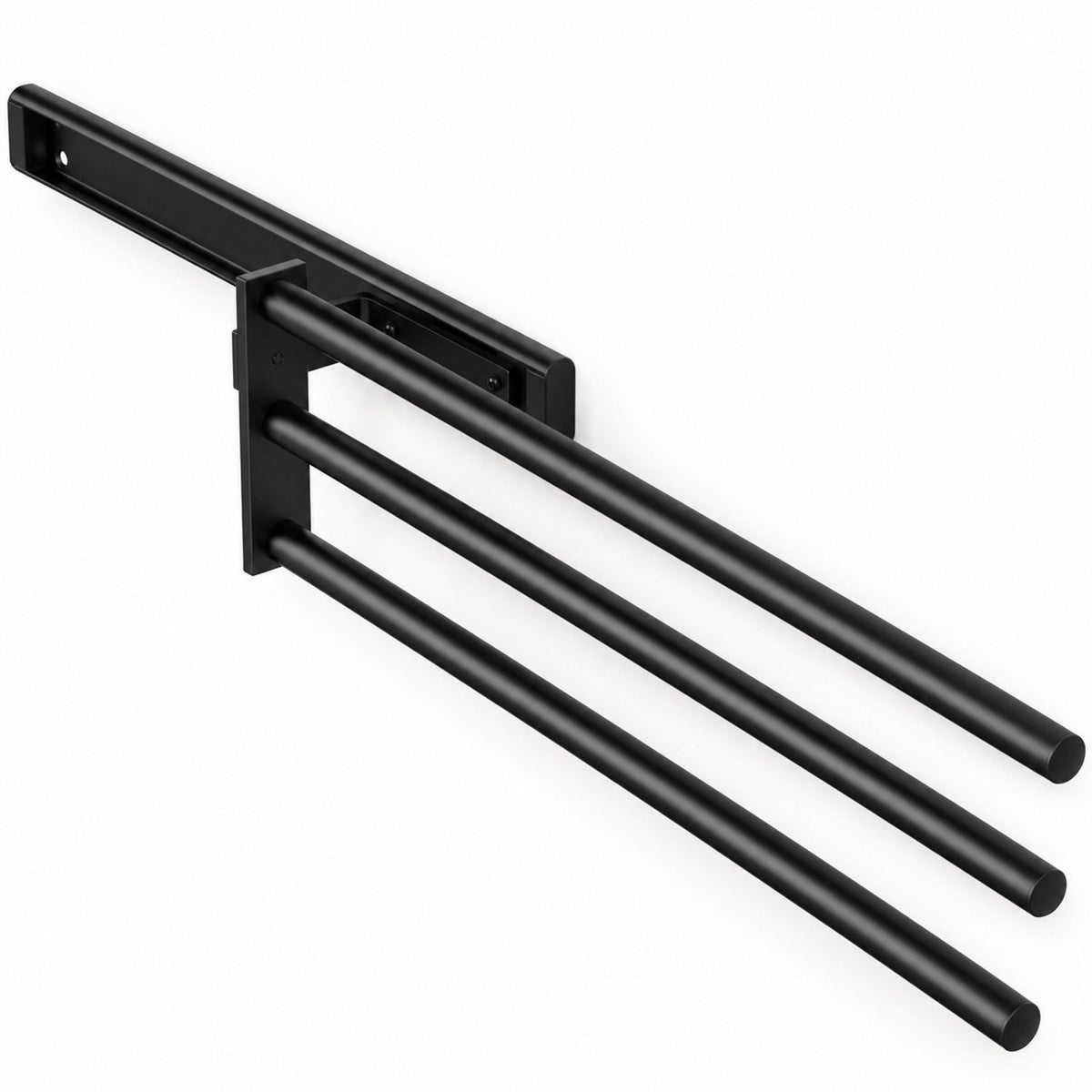 Eleganca Uittrekbaar Handdoekrek – Inbouwafmeting 10,4 x 45 x 14cm – Handdoekhouder uitschuifbaar tot 32cm – Handdoekstang keuken of badkamer – Horizontaal en verticaal te gebruiken – 3 armen – Aluminium – Zwart