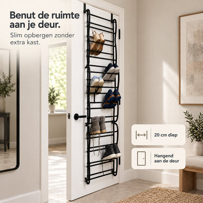 LG Life's Green Schoenenrek hangend Zwart Geschikt voor stompe en opdek deuren