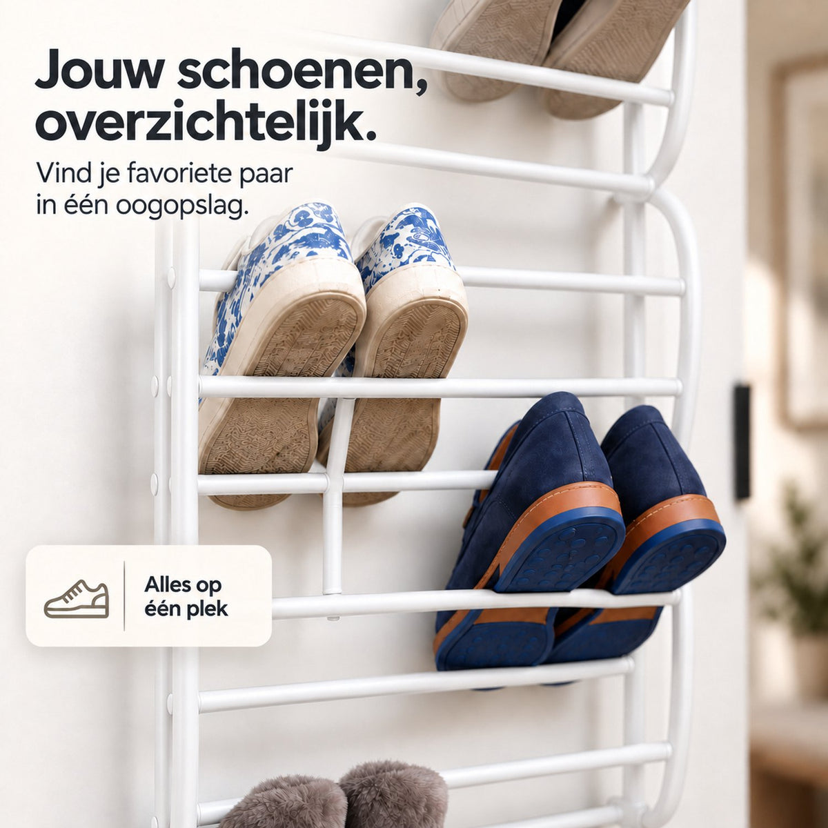 LG Life's Green Schoenenrek hangend Wit Geschikt voor stompe en opdek deuren