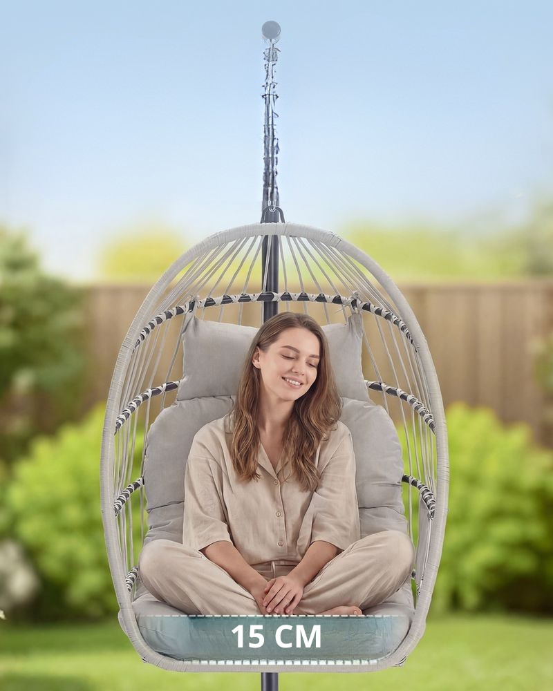 Nancy's Rovescala Loungestoel - Ei-stoel - Tuinstoel - Ergonomisch - Wit