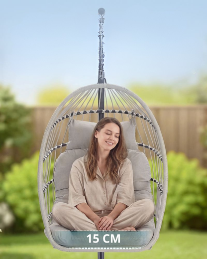 Nancy's Rovescala Loungestoel - Ei-stoel - Tuinstoel - Ergonomisch - Wit