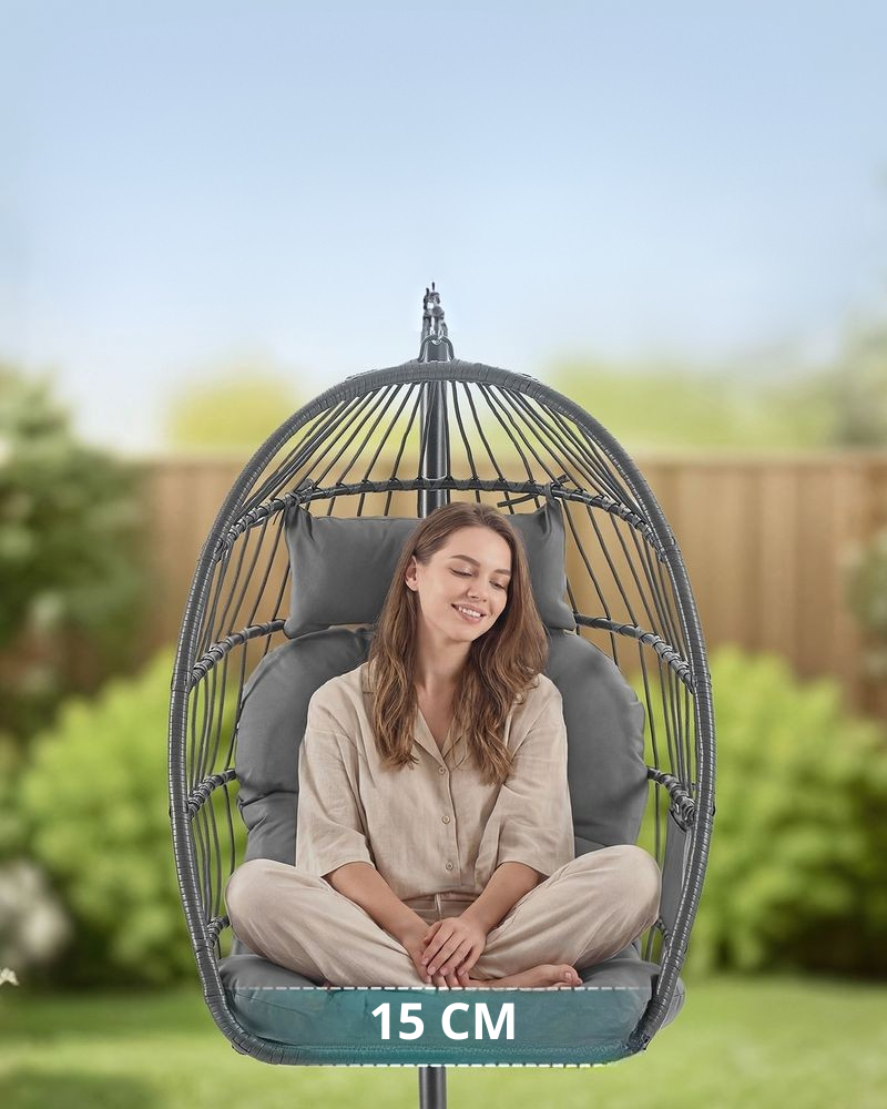 Nancy's Rovescala Loungestoel - Ei-stoel - Tuinstoel - Ergonomisch - Grijs