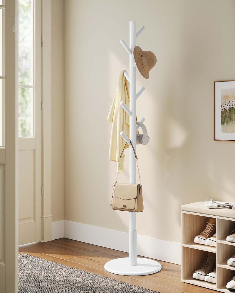 Nancy's Osiglia Staande Kapstok - Garderobe - Jassenrek - Kledingstandaard - Wit - ± 170 cm Hoog