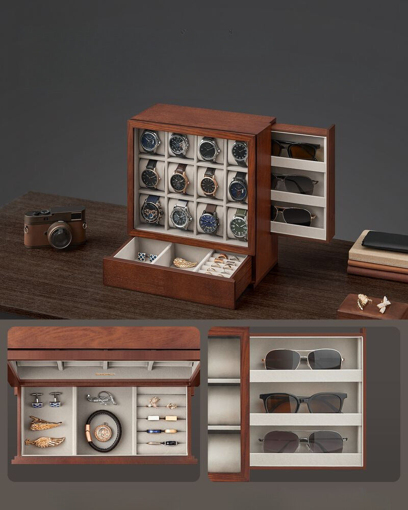 Nancy's Peraboa Horloge Doos - Horloge Opbergbox - Horloge Box - Koffiebruin - Nancy Homestore