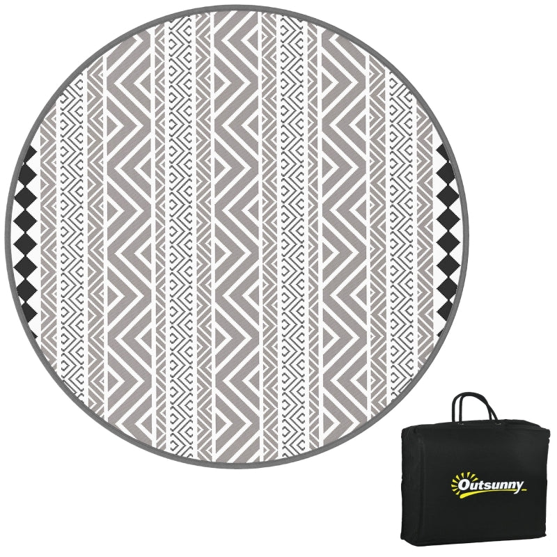 Nancy's Buvala Outdoor Rug Round - Tapis de jardin - Tapis de jardin - Tapis d'extérieur - Noir / Blanc - 274 x 365 cm