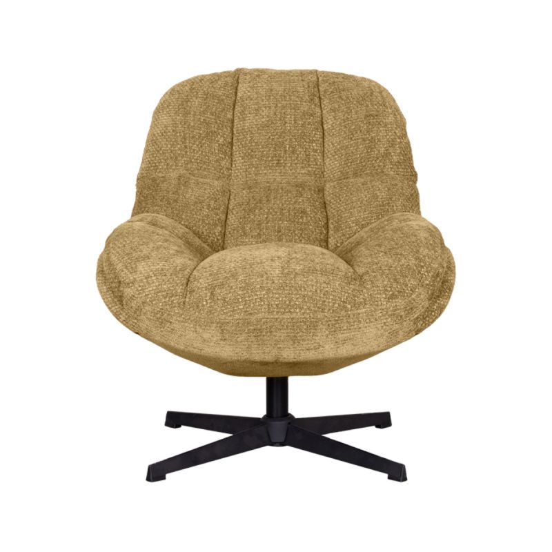 LABEL51 Draaifauteuil Huxley - Brass Elite | Zwart Metaal - 76x86x92 cm