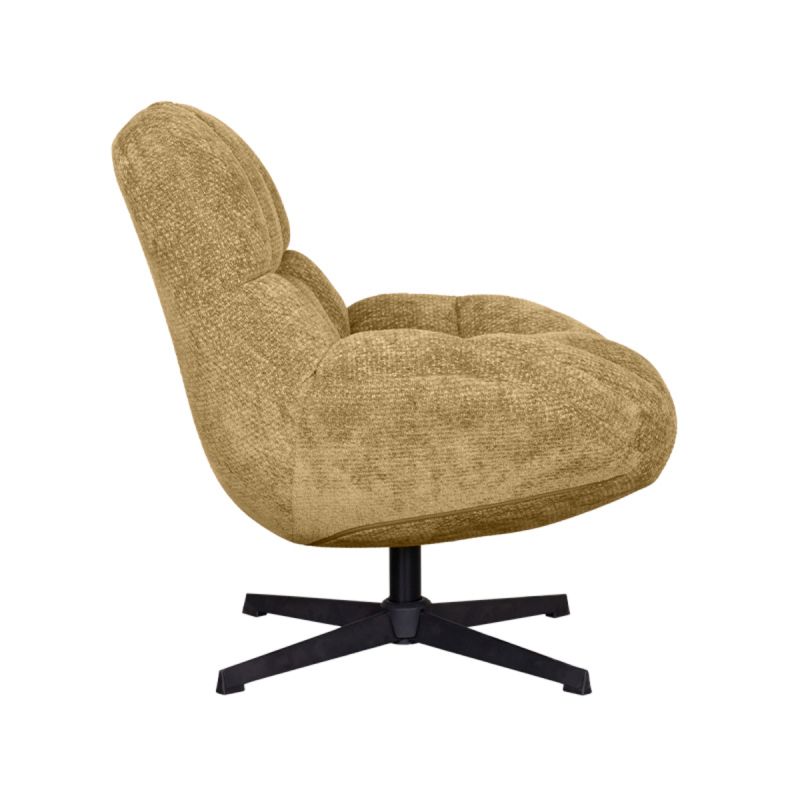 LABEL51 Draaifauteuil Huxley - Brass Elite | Zwart Metaal - 76x86x92 cm