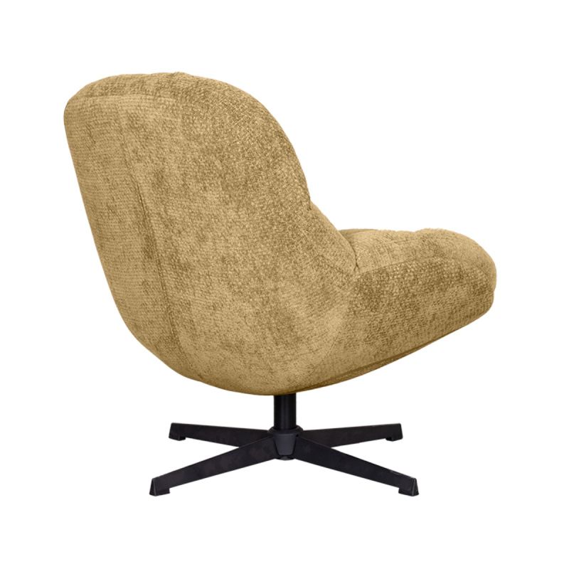 LABEL51 Draaifauteuil Huxley - Brass Elite | Zwart Metaal - 76x86x92 cm