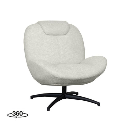 LABEL51 Draaifauteuil Clayton - Naturel Canyon | Zwart Metaal - 82x89x91 cm