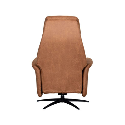 Label51 Elektrische Fauteuil Oslo - Cognac Micro Suede | Zwart Metaal 79x87x112 cm