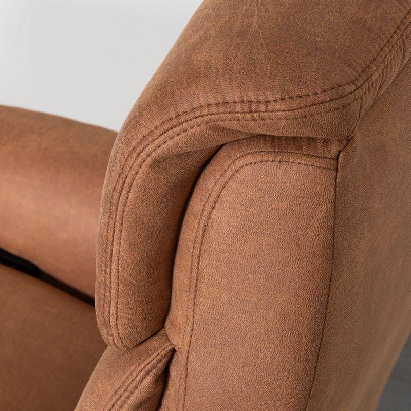 Label51 Elektrische Fauteuil Oslo - Cognac Micro Suede | Zwart Metaal 79x87x112 cm