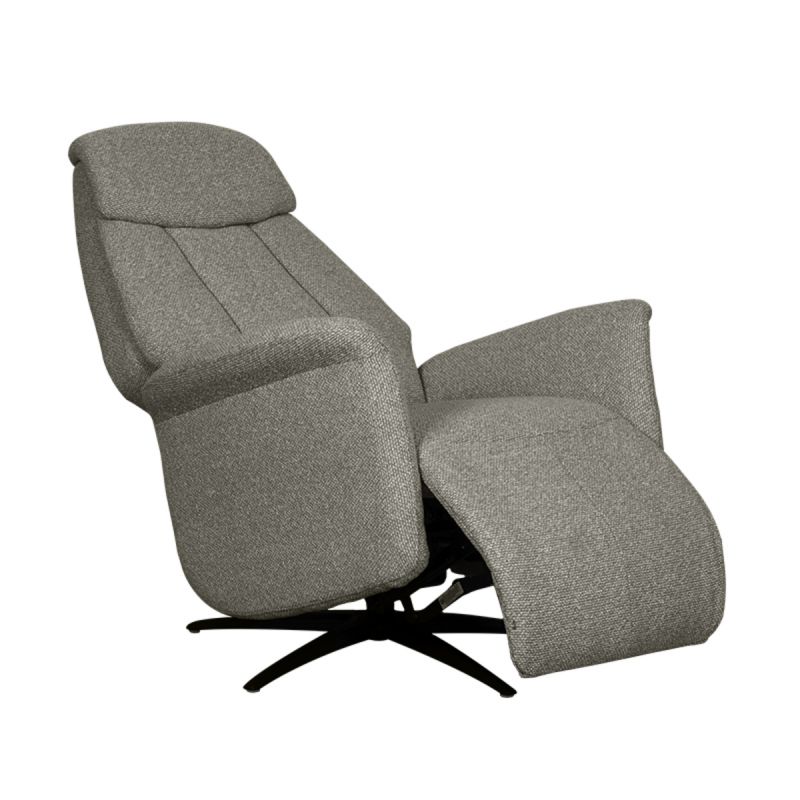 Label51 Elektrische Fauteuil Oslo Mushroom Royal Boucle | Zwart Metaal 79x87x112 cm