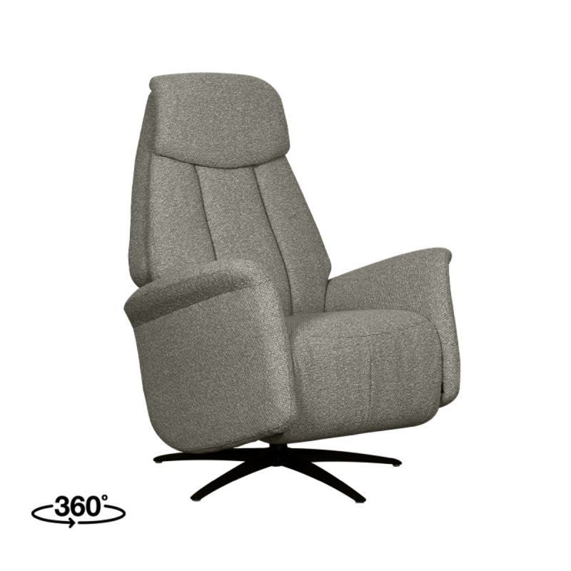 Label51 Elektrische Fauteuil Oslo Mushroom Royal Boucle | Zwart Metaal 79x87x112 cm