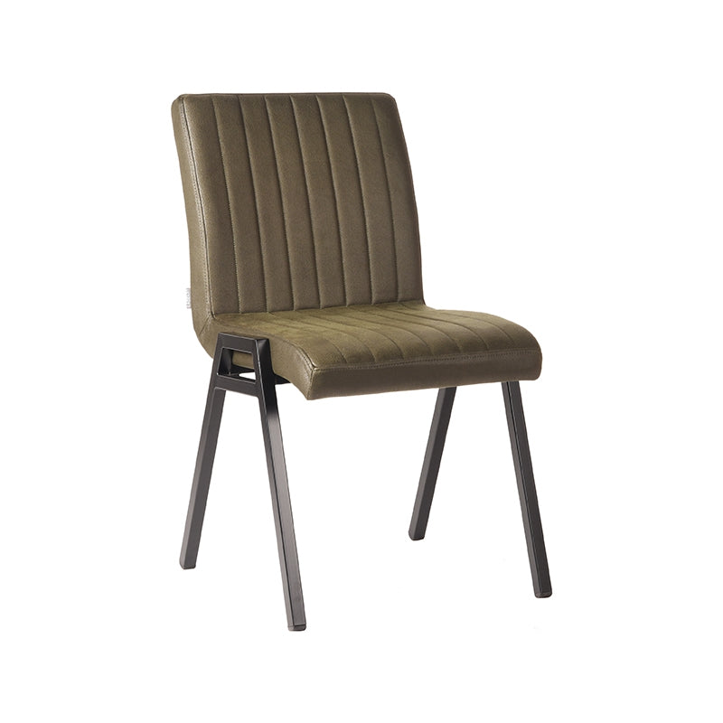 LABEL51 Eetkamerstoel Matz - Set van 2 - Stoel - Microfiber - Eetkamerstoelen - Army green - 50 x 86 x 60 cm