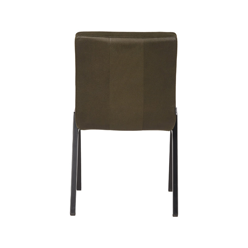 LABEL51 Eetkamerstoel Matz - Set van 2 - Stoel - Microfiber - Eetkamerstoelen - Army green - 50 x 86 x 60 cm
